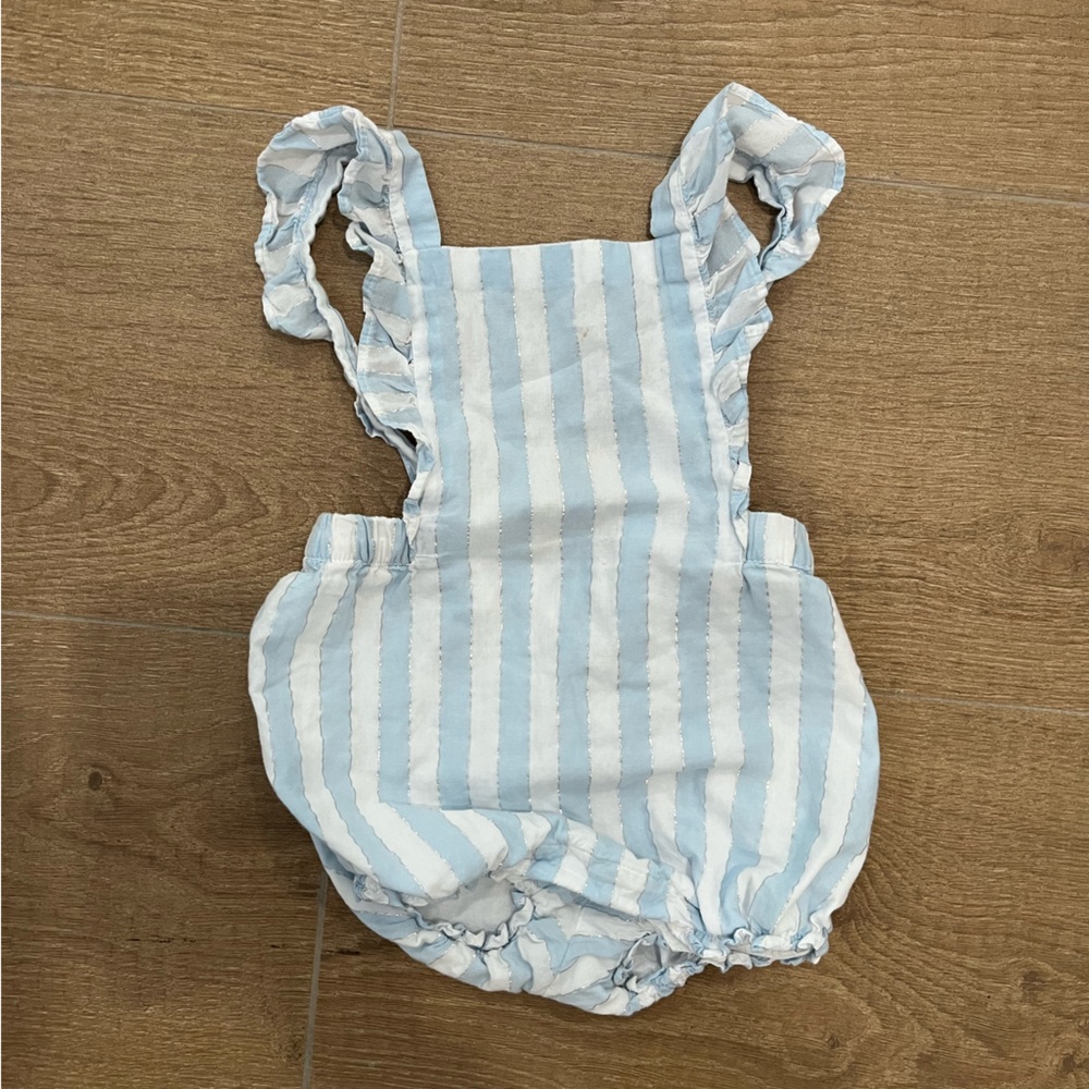 Janie and Jack White and blue sparkle romper